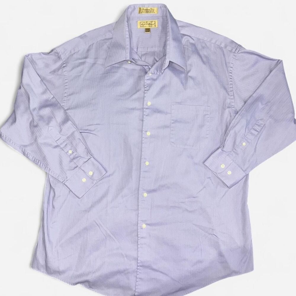 Pastel Purple Herringbone Twill Button Down Dress Shirt from Croft & Barrow